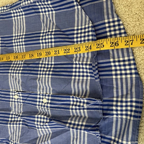 Grayson The Hero Blue White Plaid Lightweight Button Down Shirt Blouse Sz 1 XS - Picture 7 of 8